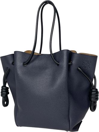 Loewe Flamenco Navy Leather Tote Bag (Pre-Owned)