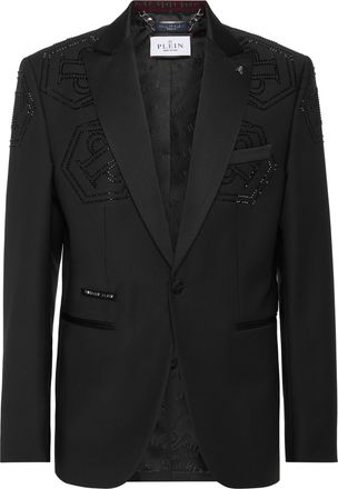Philipp Plein Wollen blazer Lord Fit met monogram