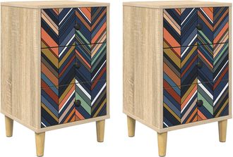 vidaXL Mesa De Noche Ommen 2 Uds. Roble Sonoma 36 X 33 X 60 Cm Vidaxl