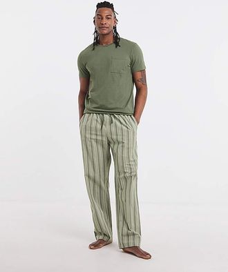 Jacamo Pocket T-Shirt/Stripe Bottom Pyjama Set