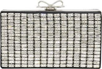 Self Portrait Satin Kristallen Clutch Tas - Dames - Clutches - Grijs - ONE Size - Polyester - Tassen