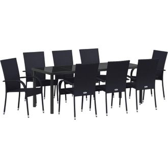 vidaXL Conjunto De Comedor De Jard&iacute;n 5 Pcs Negro Vidaxl