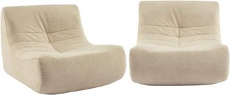 Sweeek Sof&aacute; modular de terciopelo, 2 plazas, beige