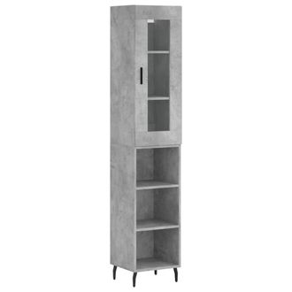 Berkfield Home Highboard Concrete Grey 34.5x34x180 cm Engineered Wood
