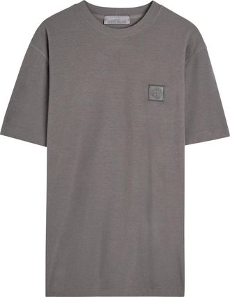 Stone Island Ghost Logo Slubbed Cotton T-shirt - Dark Grey - XL