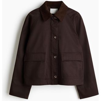 H&M Corduroy-collar Jacket in Dark Brown at Nordstrom, Size Xx-Large