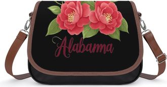 Generic Camellia Alabama State Flower Womens Crossbody Bag Fashion Shoulder Handbags Message Tote Bag with Adjustable Strap