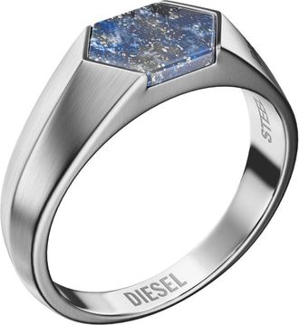 Diesel Lapis Signet Ring - Rings - Unisex - Silver