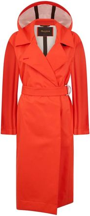 Moorer Oviedo Trenchcoat - Dames - Trenchcoats - Rood - XS - Leer - Jassen