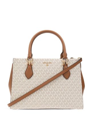Michael Michael Kors Marylin tote bag - women - Canvas/Fabric/Calf Leather - One Size - Neutrals