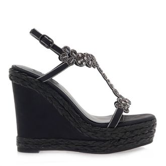 Ex&eacute; Womens Nadia Wedge Sandal In Black