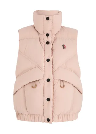 Moncler Marolies Quilted Shell Gilet - Pink - 4 (UK 16 /xl)