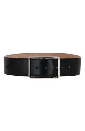 McQ by Alexander McQueen Wide Leather Belt in Black at Nordstrom Rack, Size 70