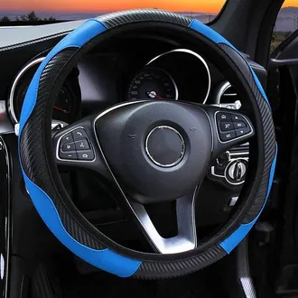 OEM Funda Antideslizante Para Volante De Coche, Protecci&oacute;n Universal Y C&oacute;moda Con Un Bonito Dise&ntilde;o, F&aacute;cil De Instalar (negro Y Azul)