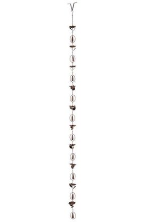 Glitzhome 8.5ft 20-Piece Faux Copper Lotus Flower and Bell Shaped Rain Chain with V-Shaped Gutter Clip in Brown at Nordstrom, Size Medium