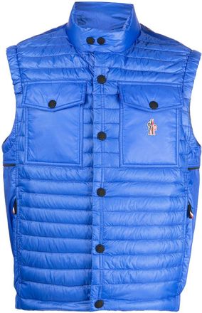 Moncler Ollon down vest - men - Polyamide/Polyamide/Polyester/Feather Down - 3 - Blue