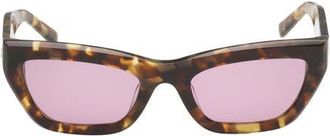 Abercrombie & Fitch 52mm Cat Eye Sunglasses in Coloured Havana /Plum Lens at Nordstrom