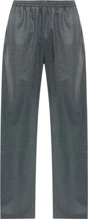 Lanvin Wool Pleated Broeken - Heren - Nette broeken - Grijs - S/M - Wol - Broeken