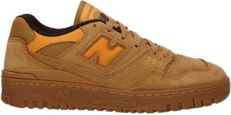 New Balance Sneakers, male, Brown, Size: 7 US Brown Suede Lace-Up Sneakers Aged Effect
