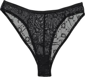 Marine Serre Glitter Mesh Briefs - Dames - Bikinis - Zwart - XS - Badmode