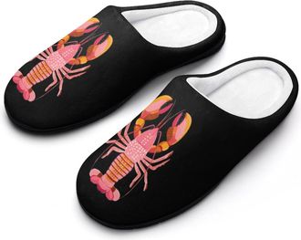Generic Lobster Funny Funny Mens Cotton Slippers Soft Non-Slip Rubber Sole House Slipper Indoor Outdoor