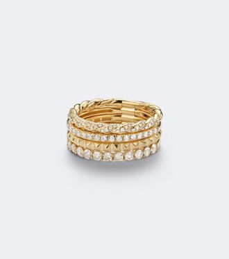 David Yurman Anillo Petite Pav&eacute; de oro de 18 ct con diamantes