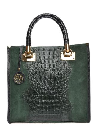 Roberta M Groen Rundleer Tas