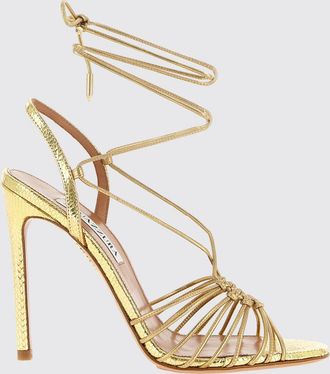 Aquazzura Sandalo in pelle laminata stampa pitone