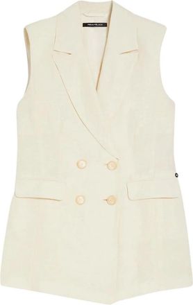 Pennyblack Cris Vest - Dames - Gillet - Beige - S - Leer - Kostuums