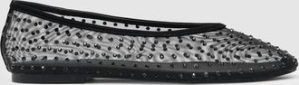 Reiss Black Mesh Embellished Ballet Flats, 336