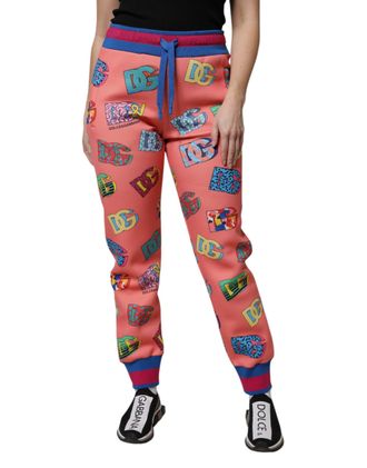 Dolce & Gabbana Pink Logo Monogram Jogger SweatWomens Womens Pants