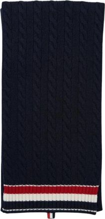 Thom Browne Kabel- en Ribsjaal - Dames - Wintersjaals - Blauw - ONE Size - Accessoires