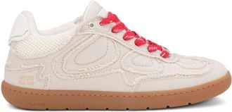 Ganni Natural Lace Up Sneakers