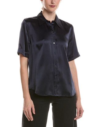 L'agence Ellah Short Sleeve Silk Blouse