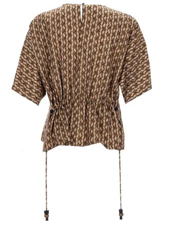 Max Mara Printed Silk Blouse - Brown