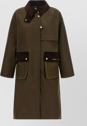 Barbour waxed cotton single breasted coat