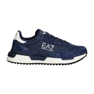 Emporio Armani Vintage Running Trainers - Heren - Sneakers - Blauw - 45 1/3 EU - Leer - Schoenen