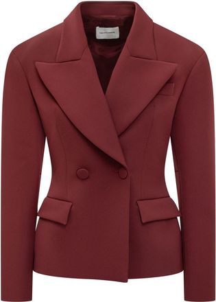 Andamane Burgundy Double-Breasted Blazer The Andamane