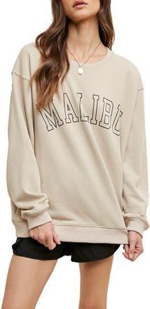 Wishlist Malibu Oversized Graphic Sweatshirt in Natural at Nordstrom Rack, Size Medium