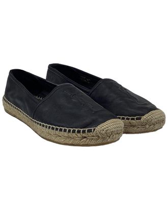 Saint Laurent Womens Leather Espadrille Sandal (Authentic Pre-Loved)