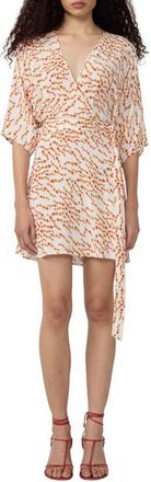 Diane Von F&uuml;rstenberg Bonnie Print Faux Wrap Minidress in Mirage Ditsy at Nordstrom, Size Xx-Small
