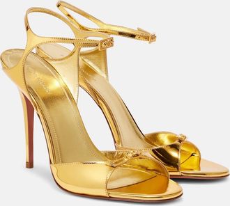 Amina Muaddi Sandali Adut 105 in pelle metallizzata