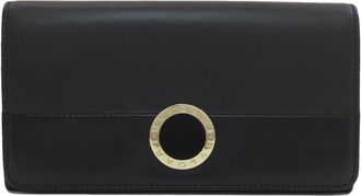 Bulgari Bvlgari Bvlgari Black Leather Long Wallet (Bi-Fold) (Pre-Owned)