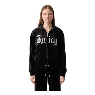 Juicy Couture Old Gothic Iccle Hoodie - Dames - Sweatshirts & Hoodies - Zwart - Maat: 2XS Velours