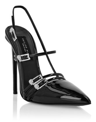 Philipp Plein Multi-Strap High-Heel Slingbacks 12 Skull
