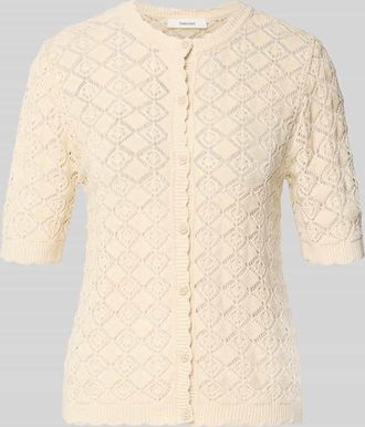 Selected Regular Fit Strickjacke aus reiner Baumwolle Modell SOFIA in Offwhite, Gr&ouml;&szlig;e XL