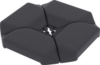 OUTSUNNY Base Para Sombrilla De 4 Piezas, Para Cantilever Y De Doble Cara, Soporte Para Parasol De Hdpe Rellenable Con Agua 77 Kg/arena 100 Kg, Negro