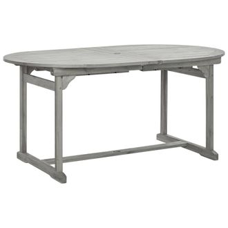 Berkfield Home Durable Garden Dining Table (160-240)x100x75 cm Solid Acacia Wood in Grey