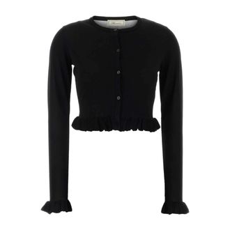 Blumarine Cardigans, female, Black, Size: S Viscose Blend Cardigan