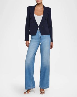 L'agence Mercer Knit Blazer In Midnight